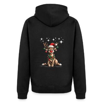 Orignal de Noël Chapeau de Noël Tenue de Noël - Veste à capuche bio Premium Unisexe - noir - Dos - Nico (187cm)