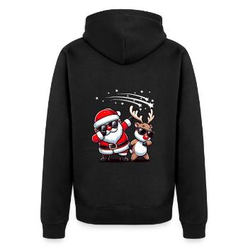 Père Noël renne Dabbing Tenue de Noël - Veste à capuche bio Premium Unisexe - noir - Dos - Nico (187cm)