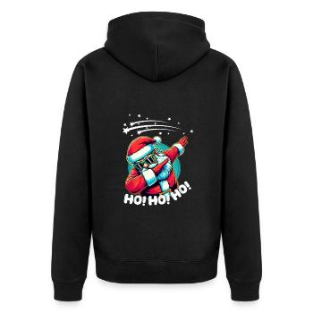Dabbing Santa Claus with sunglasses Ho Ho Ho - Unisex Premium Organic Zip Hoodie - black - Back - Nico (187cm)