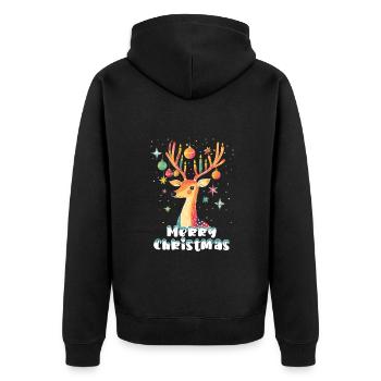 Noël Cerf Conte de fées étoiles Bougies Mignon - Veste à capuche bio Premium Unisexe - noir - Dos - Nico (187cm)