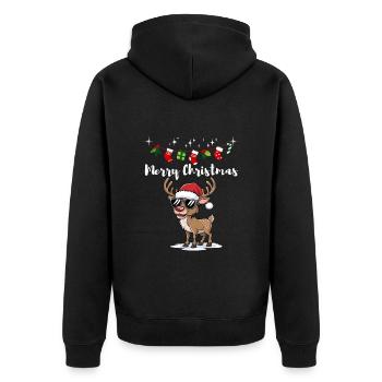 Renne de Noël Noël chapeau étoiles drôle - Veste à capuche bio Premium Unisexe - noir - Dos - Nico (187cm)