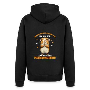 Cochon d’Inde Maman Enfants Mignon Animal Mignon - Veste à capuche bio Premium Unisexe - noir - Dos - Nico (187cm)