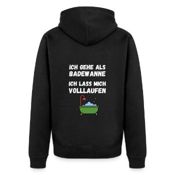 Karneval Köln Kölle Alaaf Alkohol Party Lustig - Unisex Premium Bio Zip Hoodie - Schwarz - Hinten - Nico (187cm)