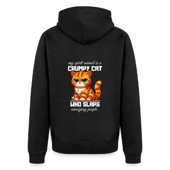 Moany Cat Animal Chat Propriétaire Drôle - Veste à capuche bio Premium Unisexe - noir - Dos - Nico (187cm)
