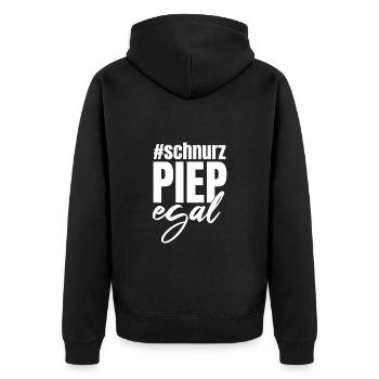 Hashtag Schnurzpiepegal Humor Lustige Sprüche - Unisex Premium Bio Zip Hoodie - Schwarz - Hinten - Nico (187cm)