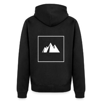 randonnée en montagne sommet alpin adapté au temps de randonnée en altitude - Veste à capuche bio Premium Unisexe - noir - Dos - Nico (187cm)