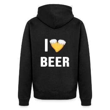 beer beer beer garden toast j’adore la bière - Veste à capuche bio Premium Unisexe - noir - Dos - Nico (187cm)