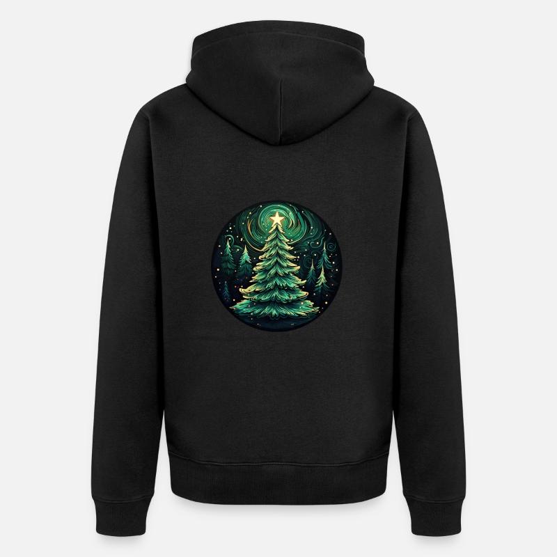 Sapin de Noël d’hiver - Veste à capuche bio Premium Unisexe - noir