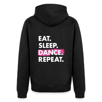 Dancer Eat Sleep Dancing - Unisex Premium Bio Zip Hoodie - Schwarz - Hinten - Nico (187cm)