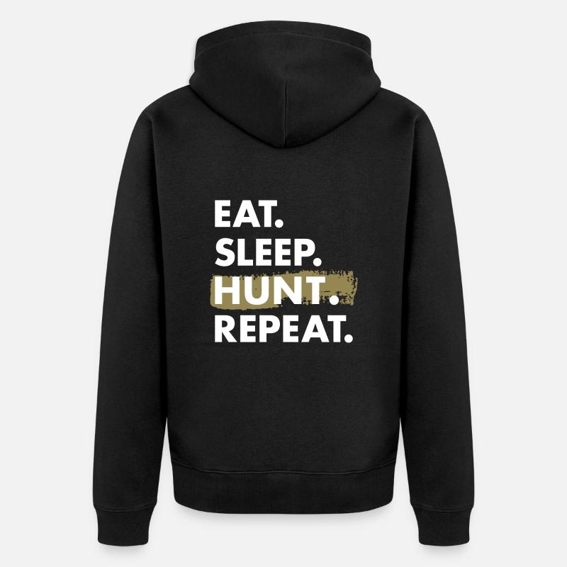 Chasseur Manger Sommeil Chasse - Veste à capuche bio Premium Unisexe - noir