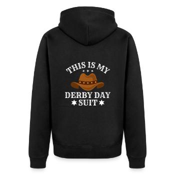 This Is My Derby Day Suit Funny Horse Racing Derby - Unisex Premium Organic Zip Hoodie - black - Back - Nico (187cm)