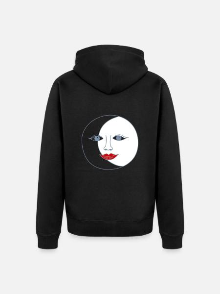 Sun and moon - Unisex Premium Organic Zip Hoodie - black