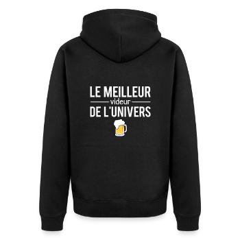 Le meilleur videur de l'univers bière pression - Veste à capuche bio Premium Unisexe - noir - Dos - Nico (187cm)