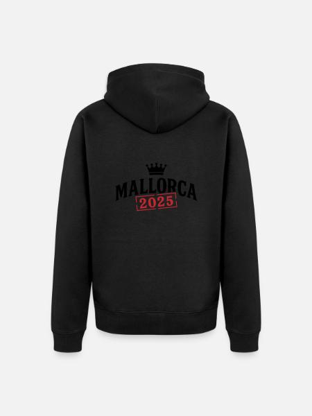 Mallorca 2025 Krone - Unisex Premium Organic Zip Hoodie - black