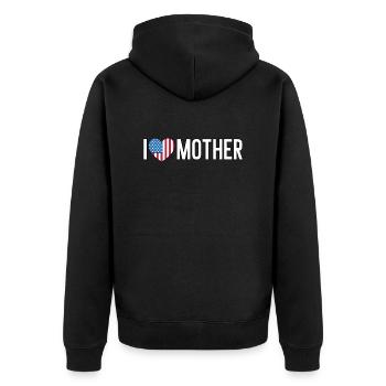 I love mother - Mother Day - Unisex Premium Bio Zip Hoodie - Schwarz - Hinten - Nico (187cm)