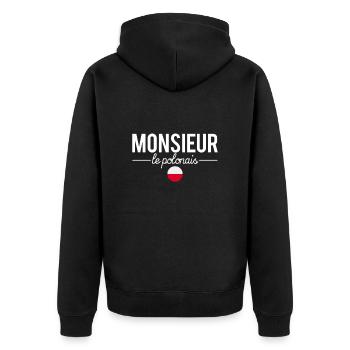 Monsieur le polonais mari polonais humour - Veste à capuche bio Premium Unisexe - noir - Dos - Nico (187cm)