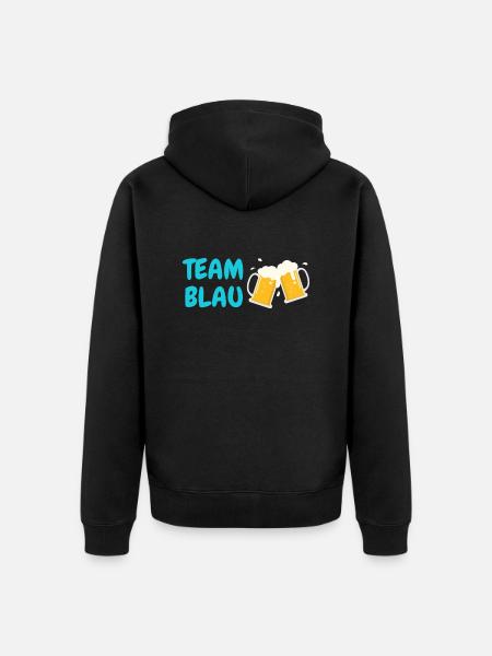 Team Blau - Unisex Premium Bio Zip Hoodie - Schwarz