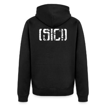sic! cool - Unisex Premium Organic Zip Hoodie - black - Back - Nico (187cm)
