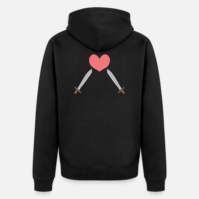 cœur d’épée - Veste à capuche bio Premium Unisexe - noir