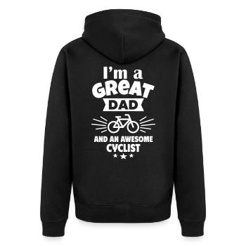 Je suis un bon père et un cycliste fort - Veste à capuche bio Premium Unisexe - noir - Dos - Nico (187cm)