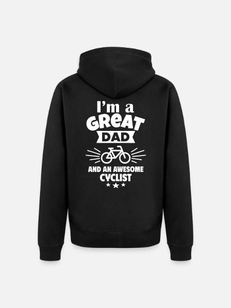 Ich bin ein toller Papa und ein starker Radfahrer - Premium økologisk unisex-hættejakke - sort