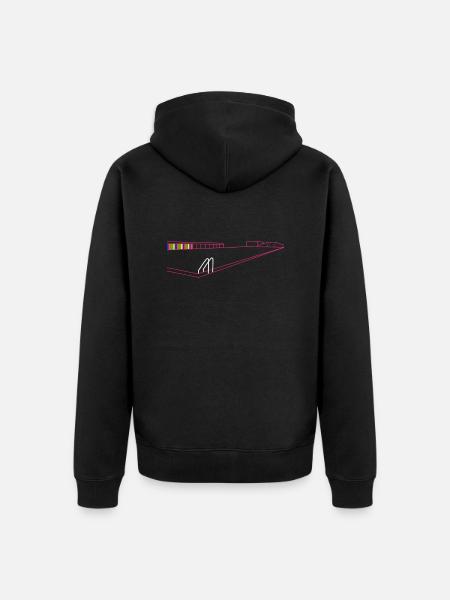 Tooting Lido in Pink - Unisex Premium Organic Zip Hoodie - black