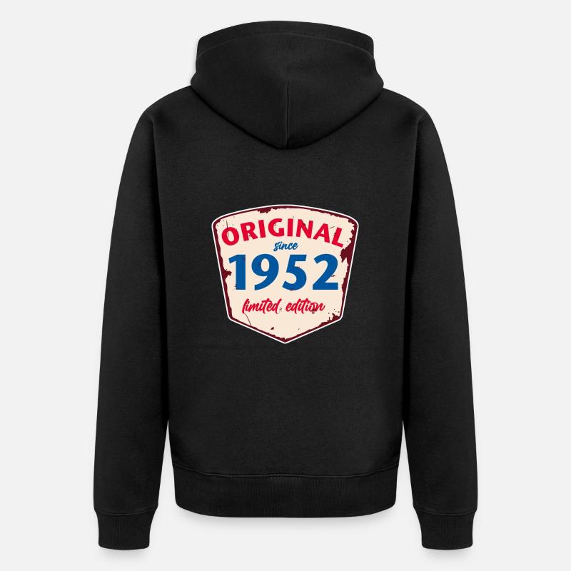 1952 Blechschild - édition citronnée - Millésime - Veste à capuche bio Premium Unisexe - noir