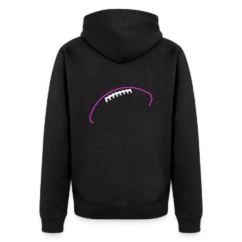 American Football Silhouette - Unisex Premium Bio Zip Hoodie - Schwarz - Hinten - Nico (187cm)