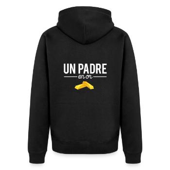 Un padre en or papa parfait cadeau fête des pères - Veste à capuche bio Premium Unisexe - noir - Dos - Nico (187cm)
