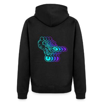 Vintage BMX Rider Bike Men's Bicycle BMX Boys - Unisex Premium Organic Zip Hoodie - black - Back - Nico (187cm)