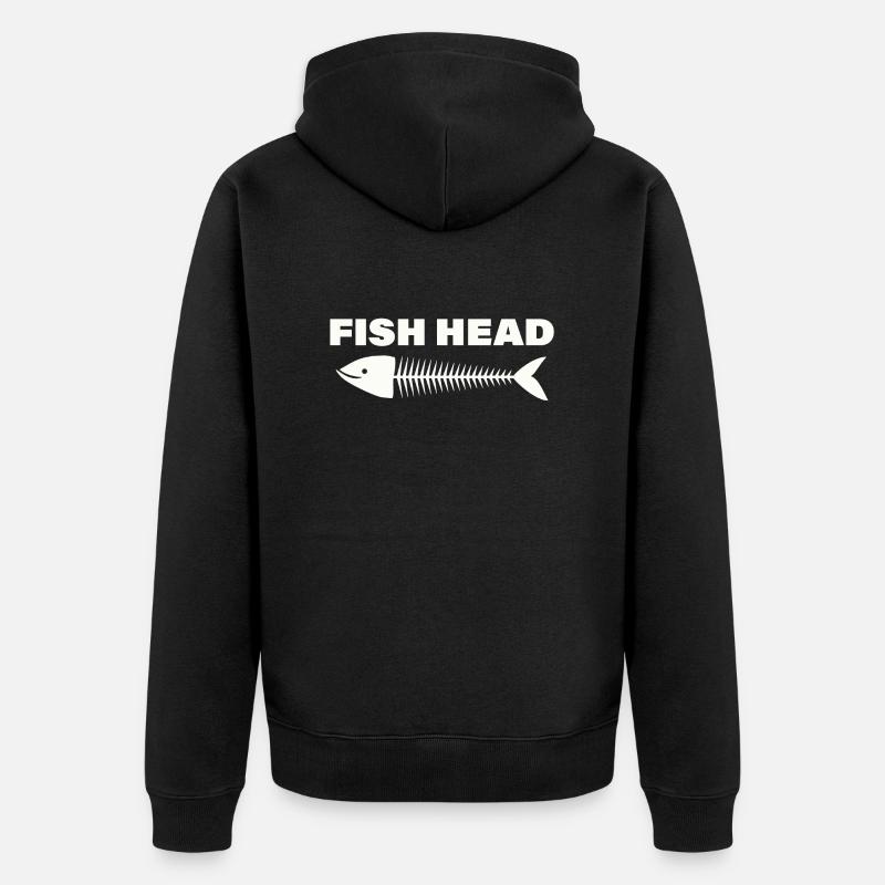 tête de poisson - Veste à capuche bio Premium Unisexe - noir