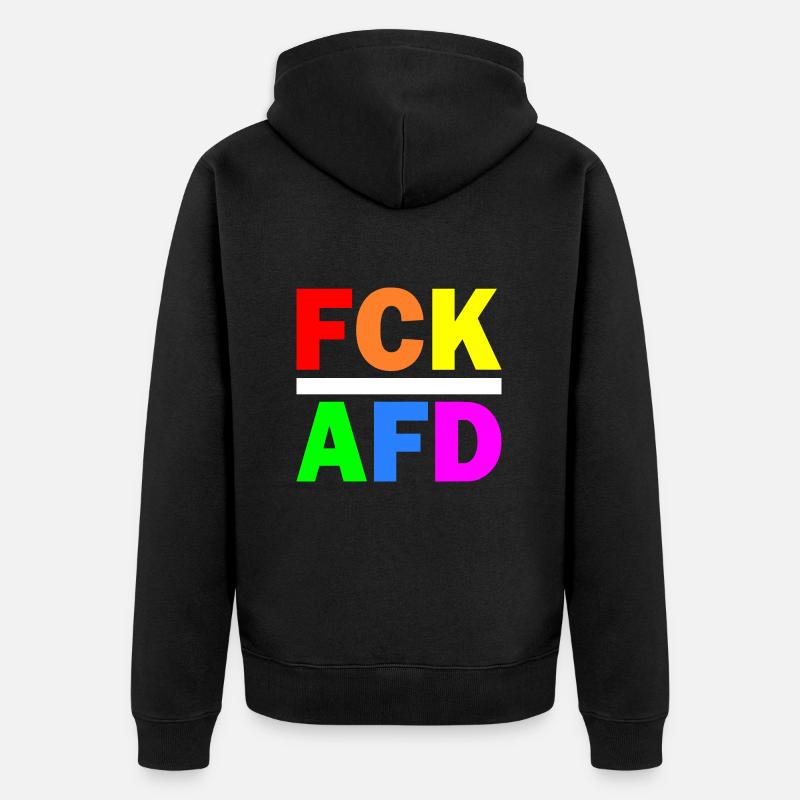 Fck afd - Unisex Premium Bio Zip Hoodie - Schwarz