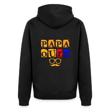 PAPA OURS - Veste à capuche bio Premium Unisexe - noir - Dos - Nico (187cm)