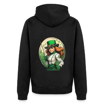 Clôture Trèfle de la Saint-Patrick - Veste à capuche bio Premium Unisexe - noir - Dos - Nico (187cm)