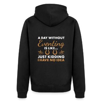 Cavalier Une journée sans concours complet - Veste à capuche bio Premium Unisexe - noir - Dos - Nico (187cm)