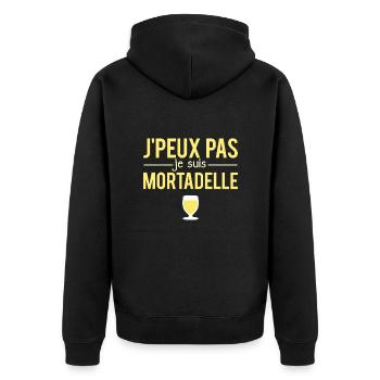 J'Peux Pas Je Suis Mortadelle Blague Bourré Humour - Veste à capuche bio Premium Unisexe - noir - Dos - Nico (187cm)