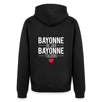 Bayonne un jour bayonne toujours cadeau bayonnais - Veste à capuche bio Premium Unisexe - noir - Dos - Nico (187cm)