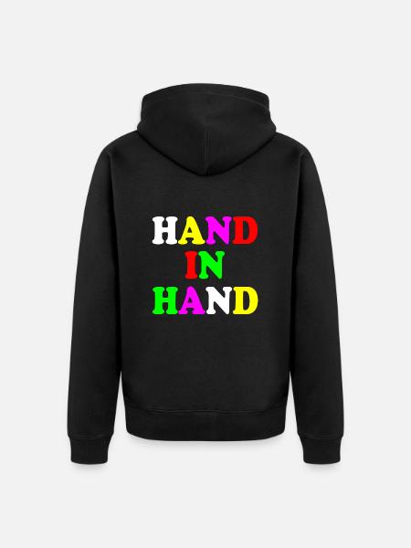 Hand in hand - Unisex Premium Bio Zip Hoodie - Schwarz