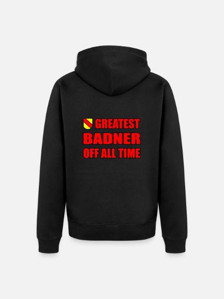 Witziger Badner Spruch Badisch Großherzogtum Baden - Unisex Premium Bio Zip Hoodie - Schwarz