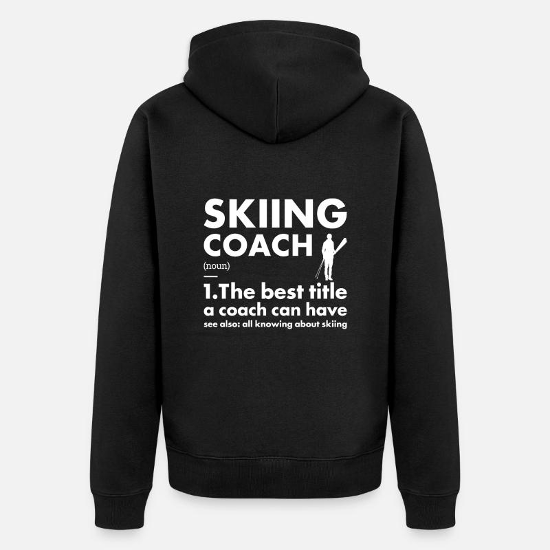 Coach sportif Ski - Veste à capuche bio Premium Unisexe - noir