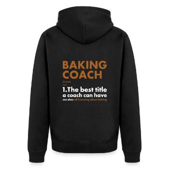 Baker Coach Définition Pâtisserie - Veste à capuche bio Premium Unisexe - noir - Dos - Nico (187cm)
