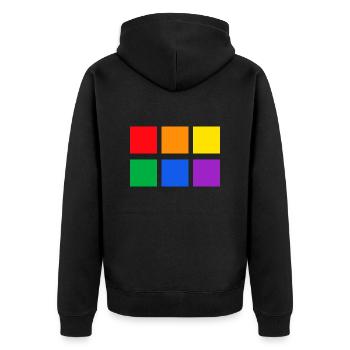 Défilé de la fierté LGBTQ arc-en-ciel LGBT - Veste à capuche bio Premium Unisexe - noir - Dos - Nico (187cm)