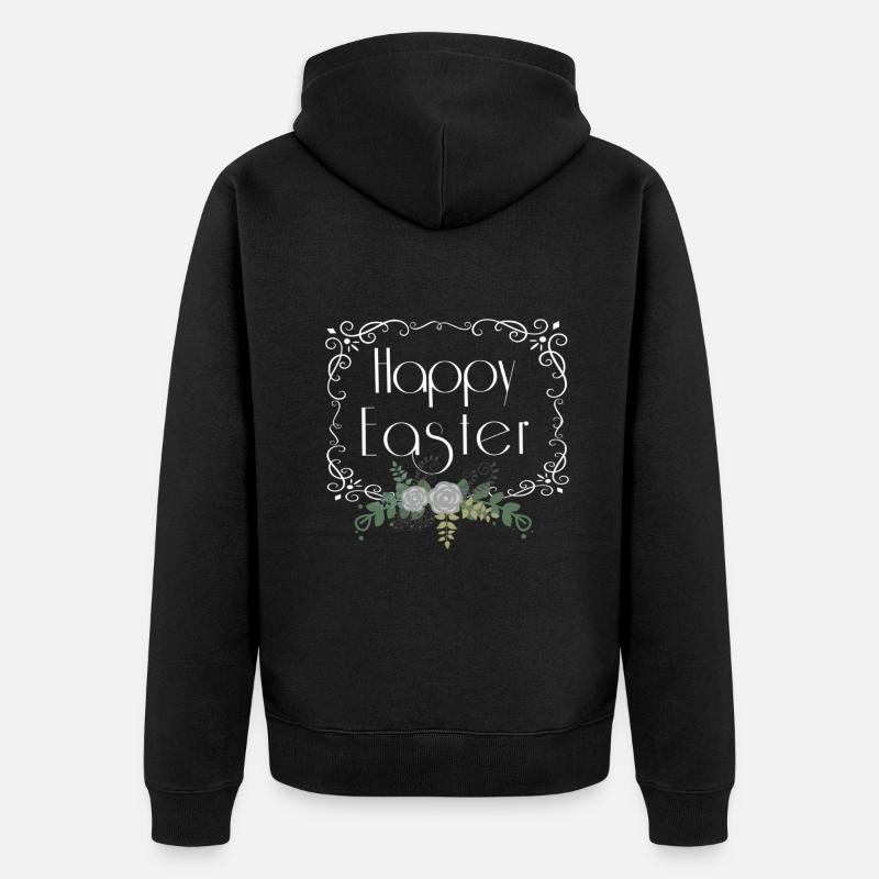 Happy Easter - Unisex Premium Bio Zip Hoodie - Schwarz