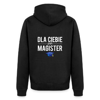 Dla ciebie pan magister polonais humour - Veste à capuche bio Premium Unisexe - noir - Dos - Nico (187cm)