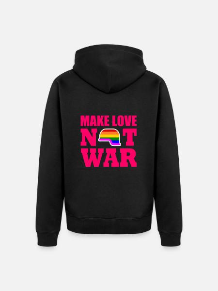 Make love not war - Unisex Premium Organic Zip Hoodie - black