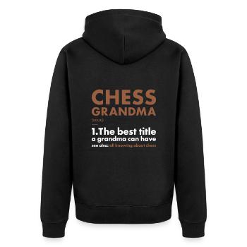 Chess Player Grandma Definition Chess - Unisex Premium Organic Zip Hoodie - black - Back - Nico (187cm)