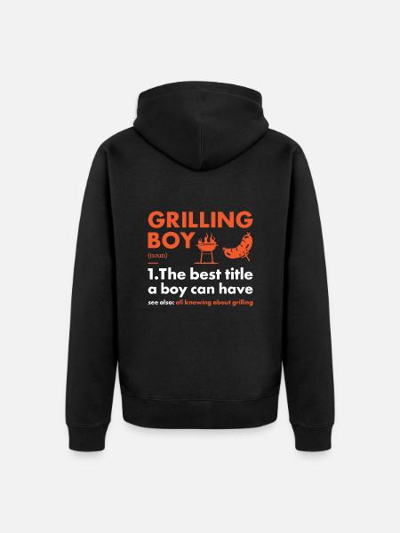 Griller Boy Definition Grilling - Unisex Premium Organic Zip Hoodie - black