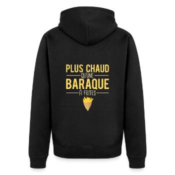 Plus chaud qu'une baraque à frites belge humour - Veste à capuche bio Premium Unisexe - noir - Dos - Nico (187cm)