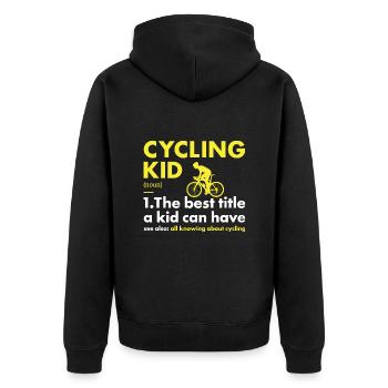 Sport Kid Cycling - Unisex Premium Bio Zip Hoodie - Schwarz - Hinten - Nico (187cm)