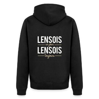 Lensois un jour lensois toujours lens france - Veste à capuche bio Premium Unisexe - noir - Dos - Nico (187cm)